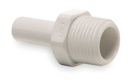 JOHN GUEST Barbed, Threaded Stem Adapter, Polypropylene, White, 10 PK PP051624W-PK10