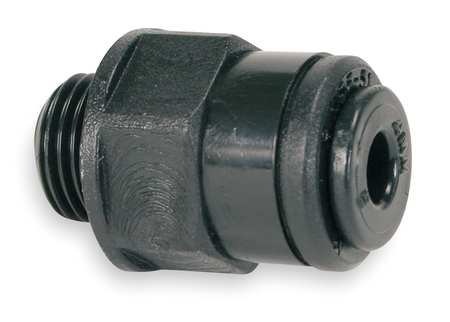 John Guest Push-to-Connect, Threaded Male Adapter, 15/32 in Tube Size, Acetal, Black, 10 PK PM011214E-PK10