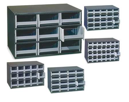 Akro-Mils Drawer Bin Cabinet with Steel, Polystyrene, 17 in W x 11 in H x 11 in D 19909