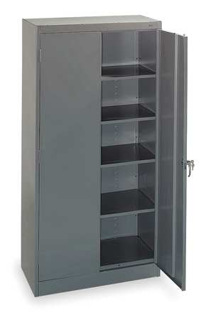 TENNSCO 24 ga. ga. Steel Storage Cabinet, 36 in W, 72 in H, Stationary 1470 GRAY