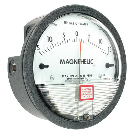 DWYER INSTRUMENTS Dwyer Magnehelic Pressure Gauge, 15 In to 0 to 15 In H2O 2330