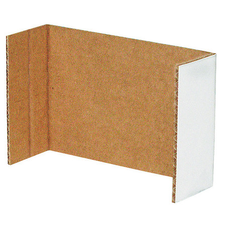 Packaging Of America Cardboard Corrugated Shelf Bin Divider, White, 10 in L, 6 1/4 in, 8 1/4 in W, 2 in H, 100 PK 1W864