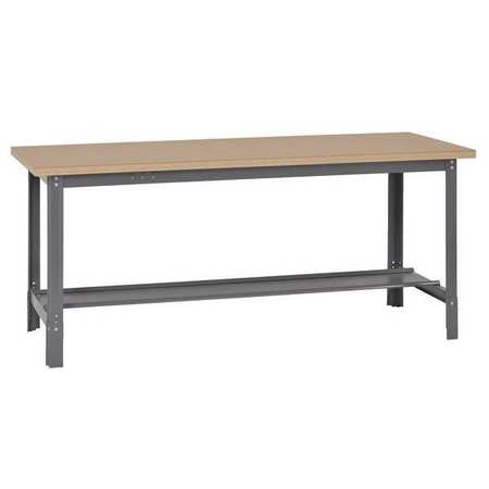 Mbi Bolted Workbench, Particleboard, 72 in W, 29 in to 34 in Height, 3,000 lb, Straight UBM7230