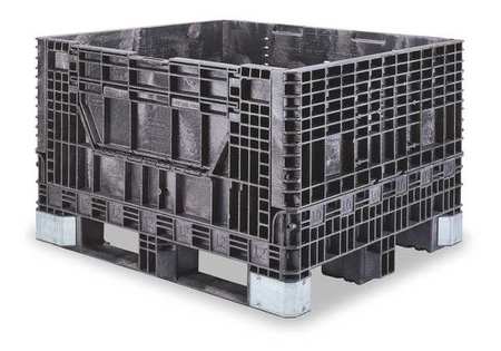 BUCKHORN Black Collapsible Bulk Container, Plastic, 24.3 cu ft Volume Capacity BH4840342010000