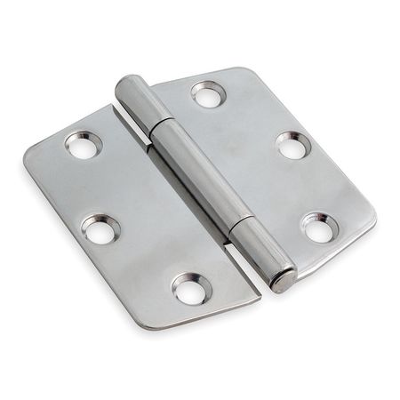 Zoro Select 3 in W x 3 in H Stainless steel Door and Butt Hinge 1XMH5