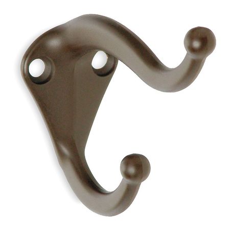 ZORO SELECT Coat and Hat Hook, Bronze, L 2 3/4 In 1XNH2