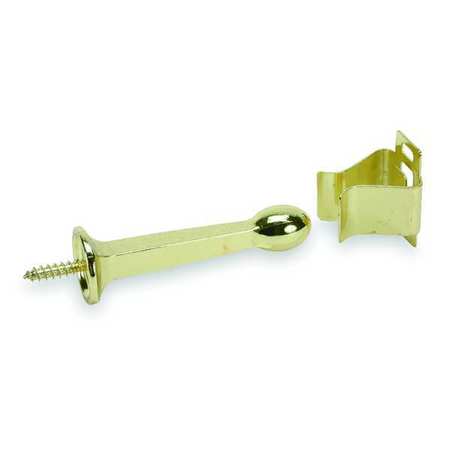 ZORO SELECT Automatic Door Holder, Brass, Ivory, Wall 1XNK9