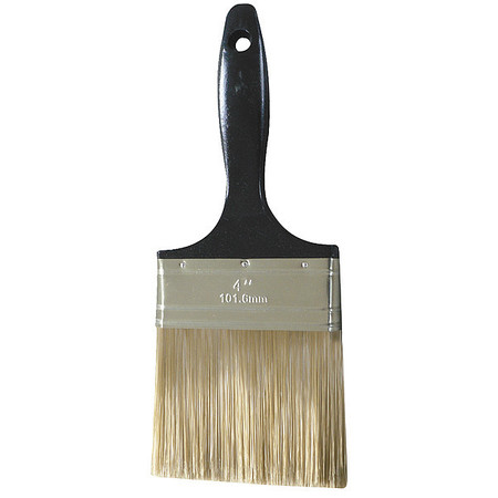Zoro Select 4" Flat Sash Paint Brush, Polyester Bristle, Plastic Handle 1XRJ8