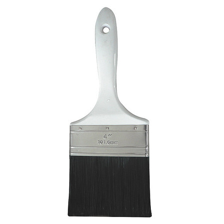 Zoro Select 4" Flat Sash Paint Brush, Polyester Bristle, Plastic Handle 1XRJ2