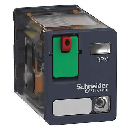 SCHNEIDER ELECTRIC General Purpose Relay, 24V AC Coil Volts, Square, 8 Pin, DPDT RPM22B7