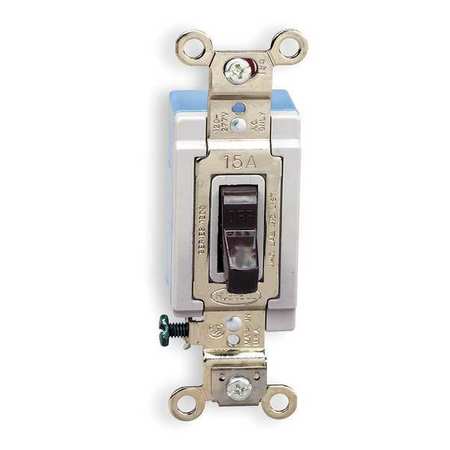 HUBBELL Wall Switch, 4-Way, 120/277V, 15A, Brn, Toggl HBL1204