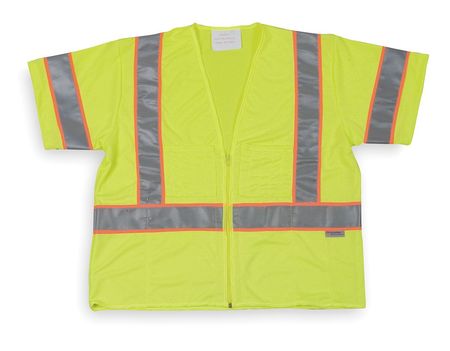 CONDOR XL Class 3 Cool Dry High Visibility Vest, Lime 1YAV2