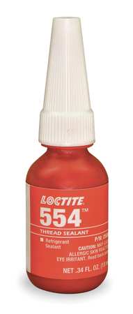 LOCTITE Pipe Thread Sealant 0.3 fl oz, Bottle, 554, Red, Liquid 231643
