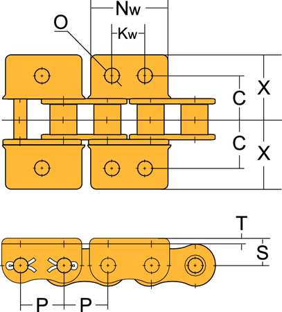 Tsubaki Connecting Link, K-1 Attachment, PK5 50WK1CL