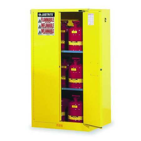 JUSTRITE Flammable Safety Cabinet, 60 Gal., Yellow 896020