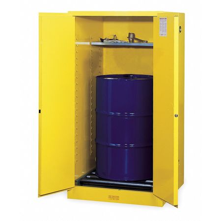 JUSTRITE Sure-Grip EX Flammable Safety Cabinet, 55 Gal., Yellow 896260