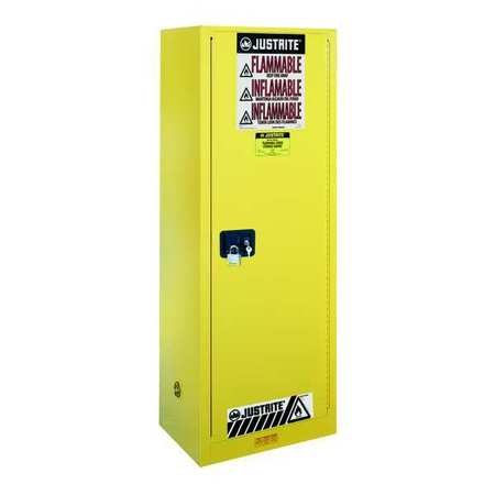 JUSTRITE Flammable Safety Cabinet, 22 Gal., Yellow 892200