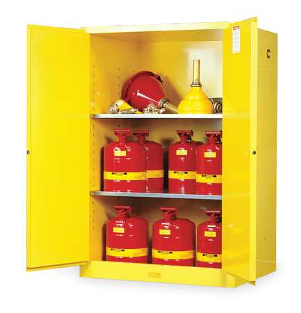 JUSTRITE Sure-Grip EX Flammable Safety Cabinet, 90 gal., Yellow 899000