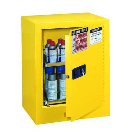 Justrite Sure-Grip EX Aerosols Cabinet, 4 gal., Yellow 890500