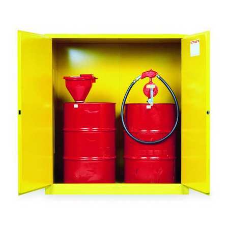 JUSTRITE Sure-Grip EX Flammable Cabinet, Vertical, (2)55 gal., Yellow 899160