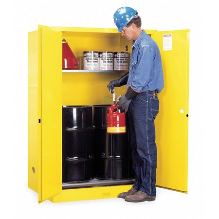 JUSTRITE Flammable Cabinet, Vertical, 2X30 Gal., YLW 899060