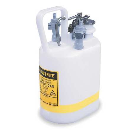 JUSTRITE 1 gal White Polyethylene, Polypropylene HPLC Waste Can Solvents 12160