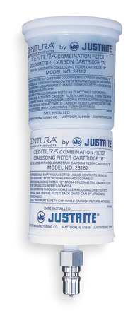 JUSTRITE white Plastic HPLC Coalescing/Carbon Filter 28162
