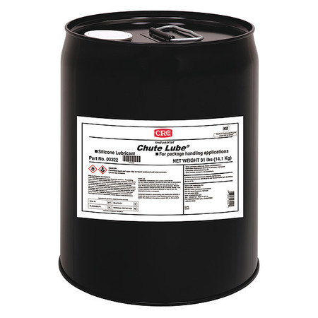 CRC Chute Lube, Silicone, H2 No Food Contact, 5 Gal Pail, Yellow 03222