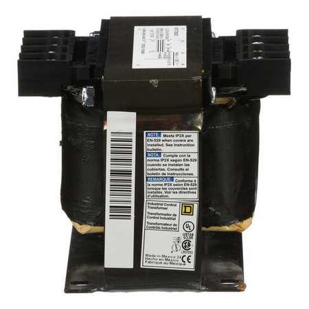 SQUARE D Control Transformer, 250 VA, Not Rated, 80 °C, 120V AC, 208/240/480V AC 9070T250D20