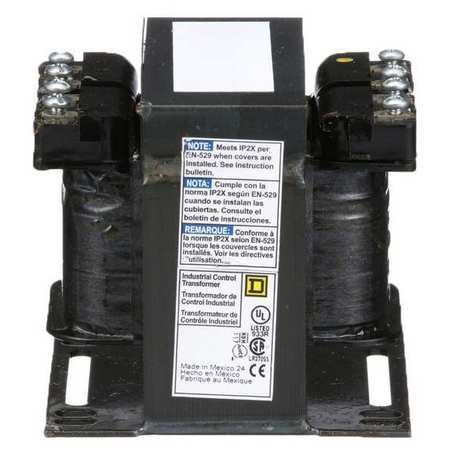 SQUARE D Control Transformer, 200 VA, Not Rated, 80 °C, 120V AC, 277V AC 9070T200D4