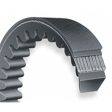 Dayton BX60 Cogged V-Belt, 63 in Outside Length, 21/32 in Top Width, 13/32 in Thick, 1 Rib, 6A130 6A130