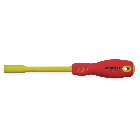 WESTWARD Nut Driver, 8.0mm, Hollow, Ergo, Ins, 5 in. 1YXL9