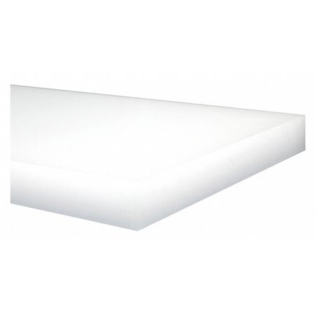 Zoro Select Off-White HDPE Sheet Stock 12" L x 12" W x 2.000" Thick 1ZAH7