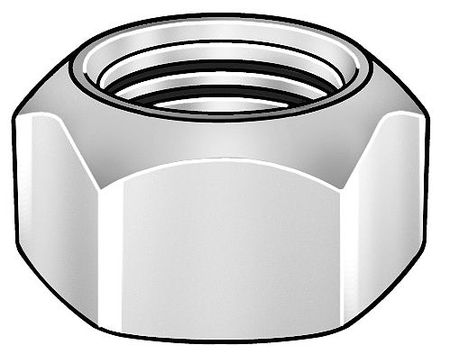 ZORO SELECT Top Lock Distorted Thread Lock Nut, 1"-8, Steel, Grade 9, Zinc Plated, 1-1/16 in Ht, 5 PK SLI9100CAD-005P