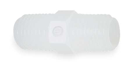 Zoro Select Nipple, Threaded Hex, Poly, 1/2 In NPT, PK10 N8HDPE