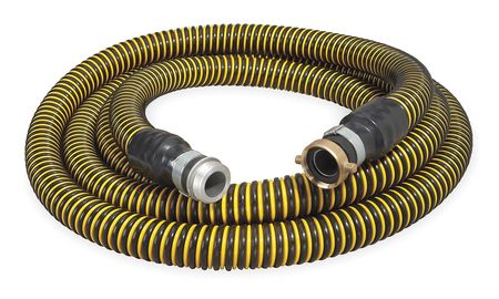 ZORO SELECT 2" ID x 20 ft PE Discharge & Suction Hose BK/YL 1ZNB2