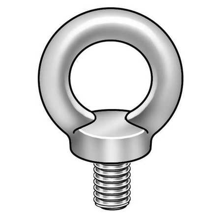 Zoro Select Machinery Eye Bolt With Shoulder, M6-1.00, 13 mm Shank, 20 mm ID, Steel, Zinc Plated, 3 PK RB580060SP-003P2