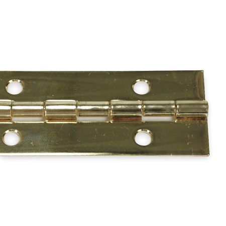 Zoro Select 3/4 in W x 72 in H Bright Brass Continuous Hinge 1CBP4
