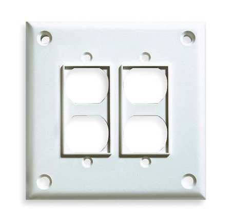 CORTECH Double Duplex Wall Plates and Covers, Number of Gangs: 2 Polycarbonate and Nylon Blend, White TPDD