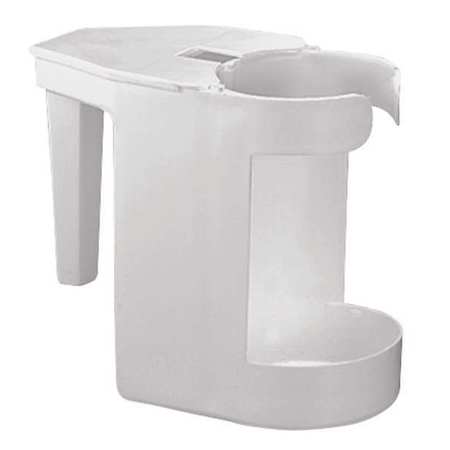 TOUGH GUY Toilet Cleaning Caddy, 3-1/4 in L, 6 in H, 7-1/4 in D, Plastic, White 280376