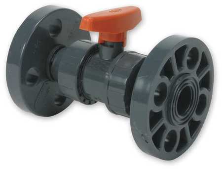 GF PIPING SYSTEMS 3" Flanged PVC Ball Valve Inline True Union 161375084