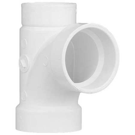 ZORO SELECT PVC Sanitary Tee, Hub, 2 in x 1 1/2 in x 2 in Pipe Size 1CNW8