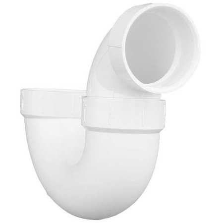 ZORO SELECT PVC, White Finish, P-Trap with Solvent Weld Joint 1CNW4