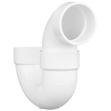ZORO SELECT PVC, White Finish, P-Trap with Solvent Weld Joint 1CNW6