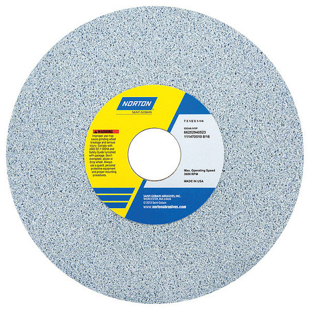 Norton Abrasives Grinding Wheel, T1, 7x1/2x1.25, CA, 60G, PK5 66252940525