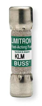 EATON BUSSMANN Midget Fuse, KLM Series, Fast-Acting, 2A, 600V AC, Non-Indicating KLM-2