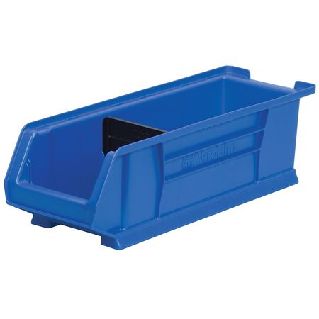 Akro-Mils 200 lb Storage Bin, Plastic, 8 1/4 in W, 7 in H, 23 7/8 in L, Blue 30284BLUE