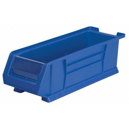 Akro-Mils 200 lb Storage Bin, Plastic, 8 1/4 in W, 7 in H, 23 7/8 in L, Blue 30284BLUE