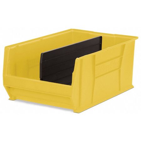 Akro-Mils 300 lb Storage Bin, Plastic, 18 3/8 in W, 12 in H, 29 1/4 in L, Yellow 30290YELLO