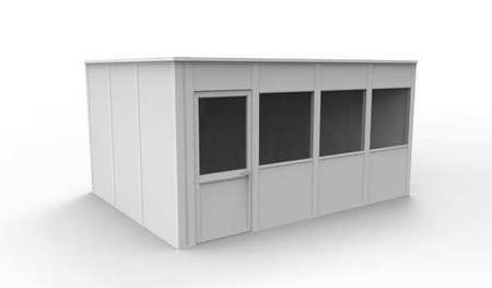 Porta-King 4-Wall Modular In-Plant Office, 8 ft H, 16 ft W, 12 ft D, White VK1DW-WCM 12'x16' 4-Wall